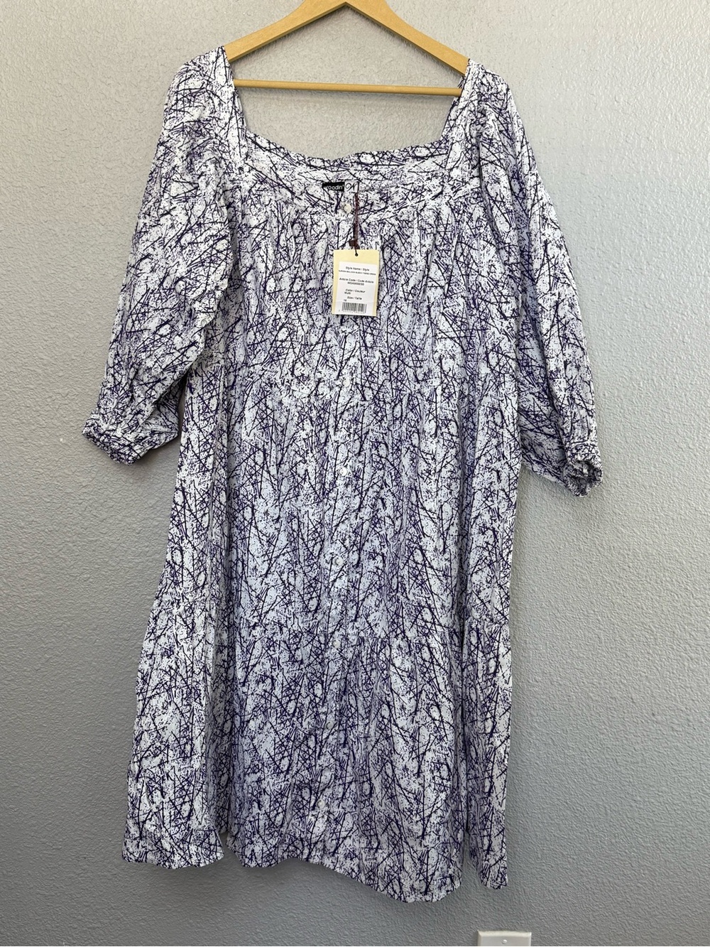 NWT Woodin African Tiered Button Front Dress Size 16 Puff Sleeve